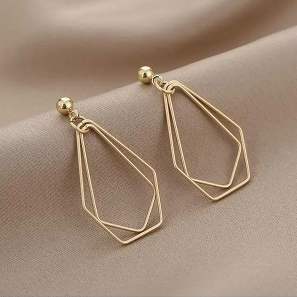 Gold Geometric Dangle Earrings